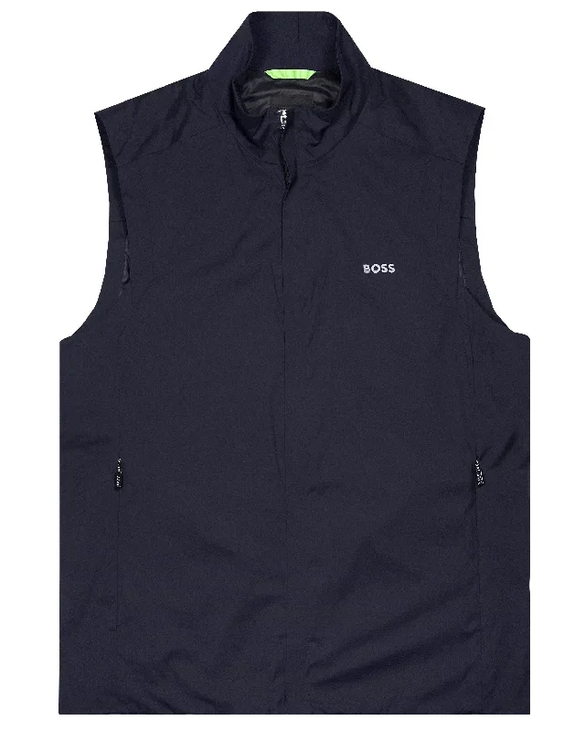 Boss Zip-Up Water Repellent Gilet - Navy (Recycled)