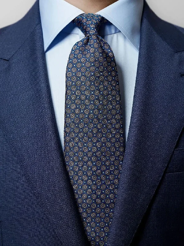 FLORAL SILK TIE Blå