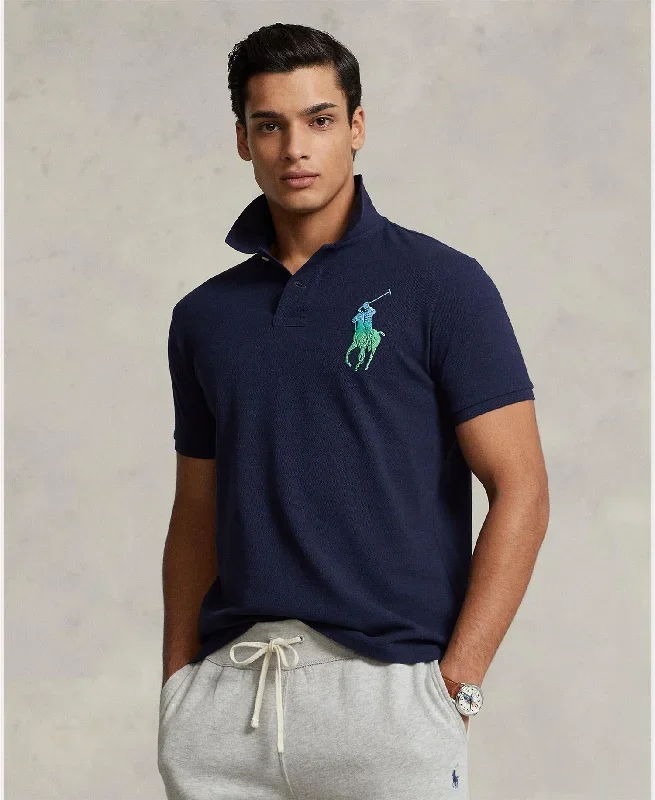 BIG PONY MESH POLO SHIRT Marine