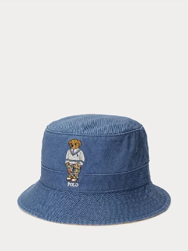 POLO BEAR TWILL BUCKET HAT Blå