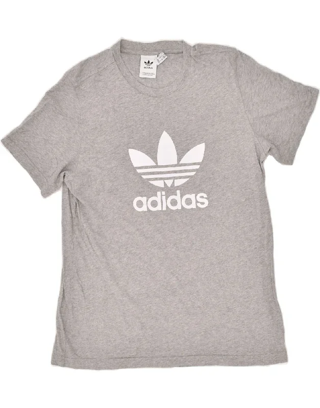 ADIDAS Mens Graphic T-Shirt Top Medium Grey Cotton