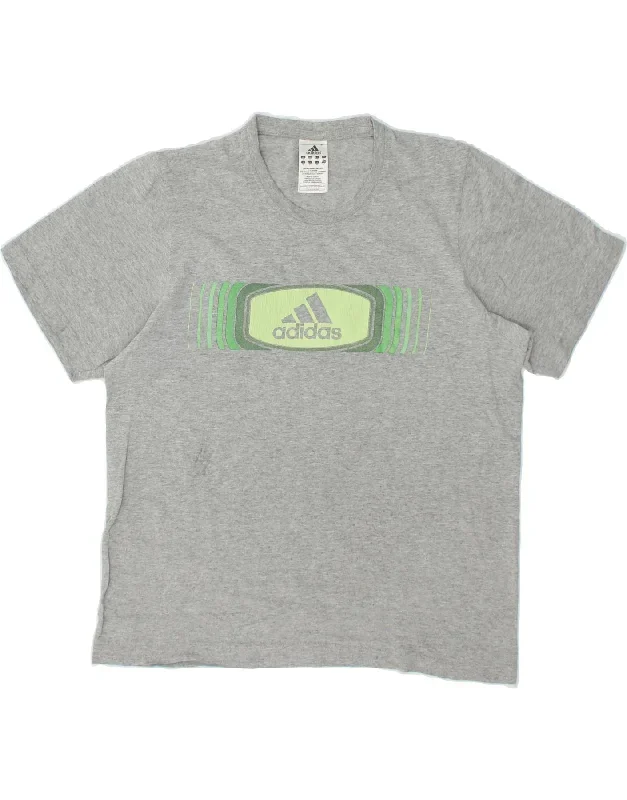 ADIDAS Mens Graphic T-Shirt Top Small Grey Cotton