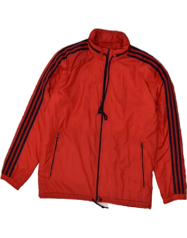 ADIDAS Mens Rain Jacket UK 38 Medium Red Polyester