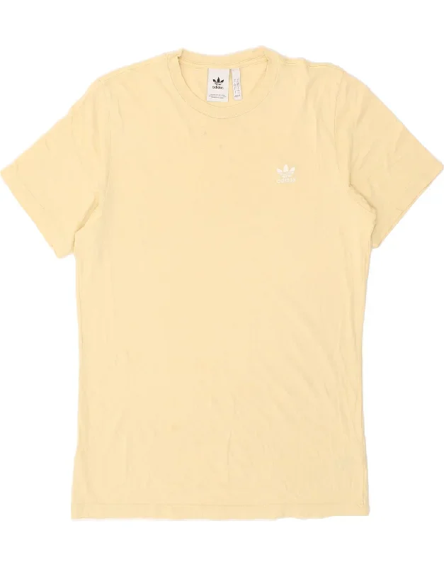 ADIDAS Mens T-Shirt Top Large Yellow Cotton