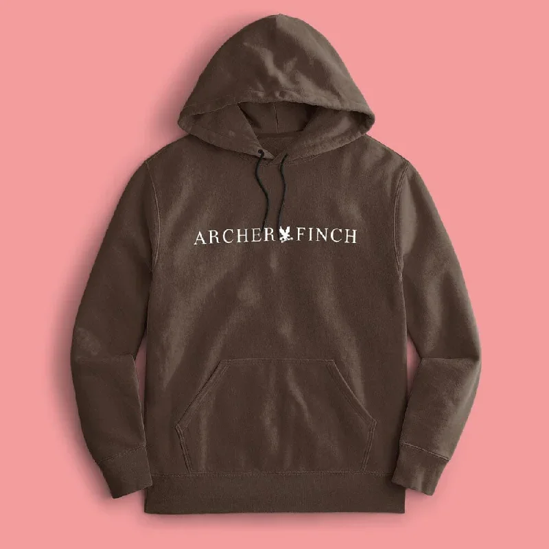 Archer & Finch Men's Logo  Printed Fleece Pullover Hoodie