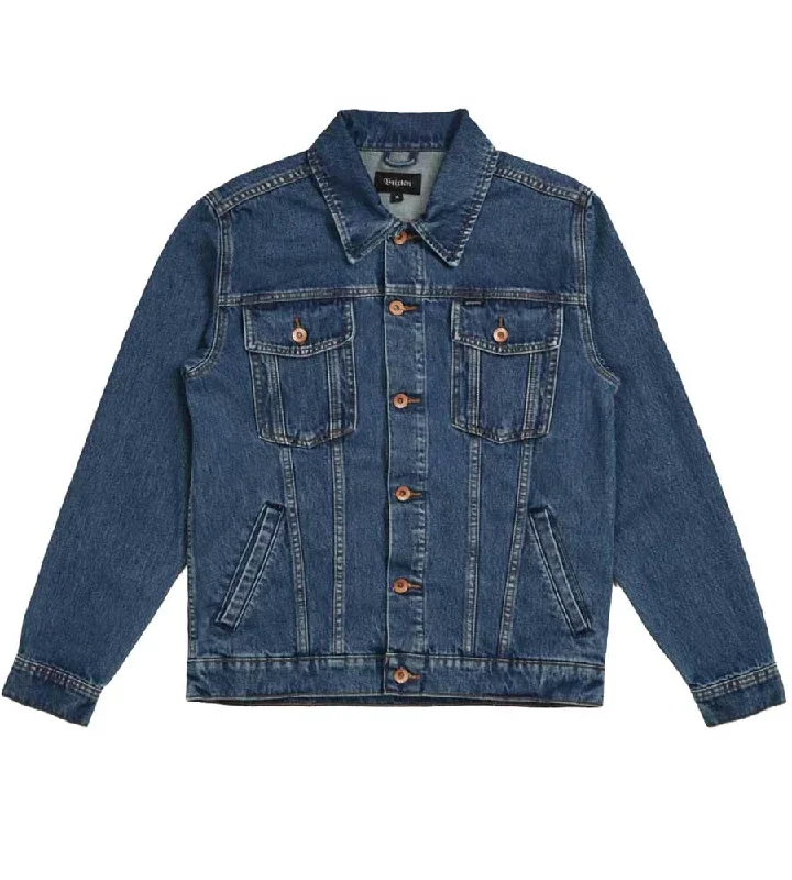 Brixton Cable Denim Jacket - Worn Indigo