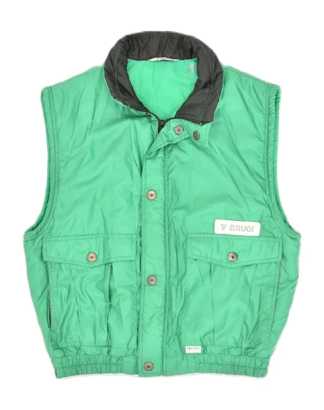 BRUGI Mens Padded Gilet UK 40 Large Green Polyester