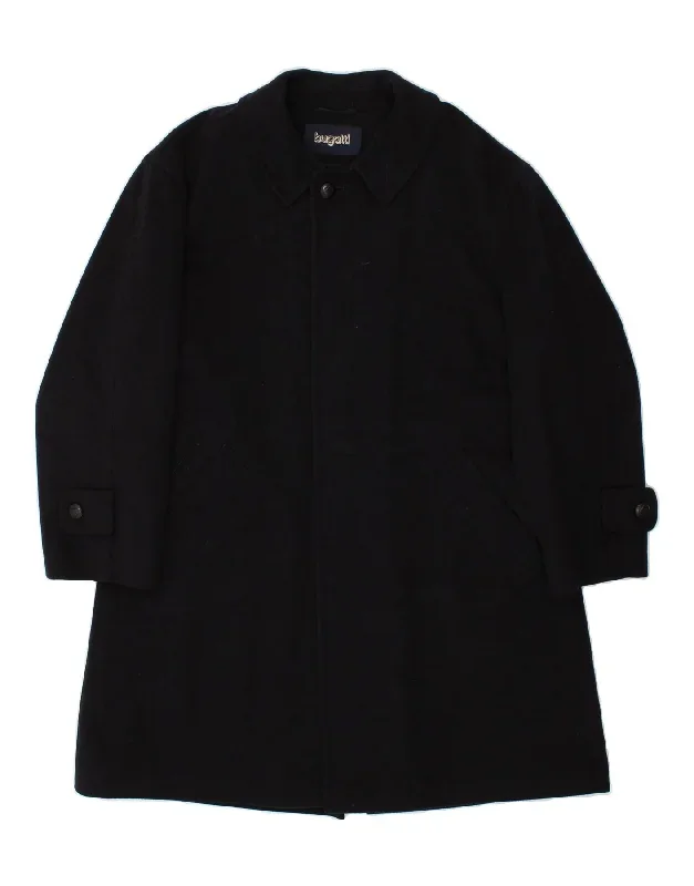 BUGATTI Mens Overcoat UK 42 XL Black Wool