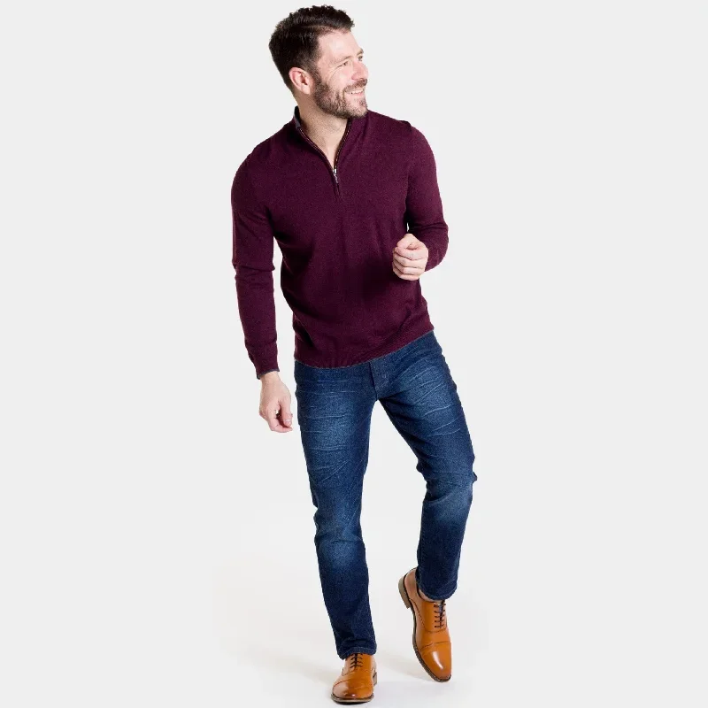 burgundy-merino-quarter-zip-sweater