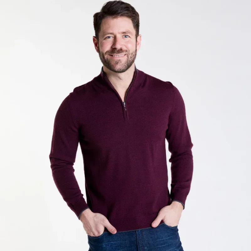 burgundy-merino-quarter-zip-sweater