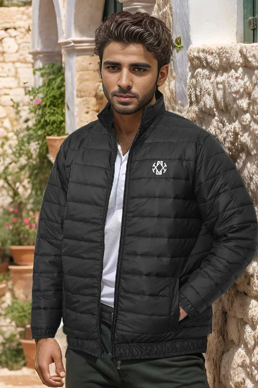 Burnt Soul Men's Spitak Embroidered Design Puffer Jacket