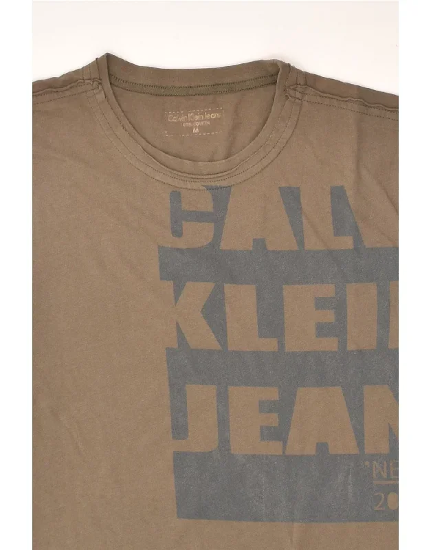 calvin-klein-mens-graphic-t-shirt-top-medium-brown-cotton