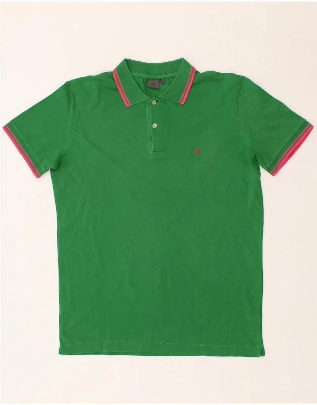 CALVIN KLEIN Mens Polo Shirt Medium Green Cotton