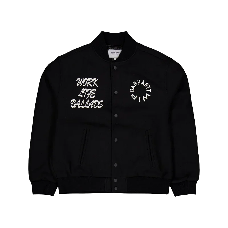 Work Varsity Bomber Black