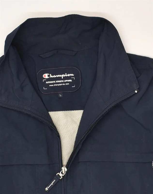 champion-mens-rain-jacket-uk-40-large-navy-blue-polyamide