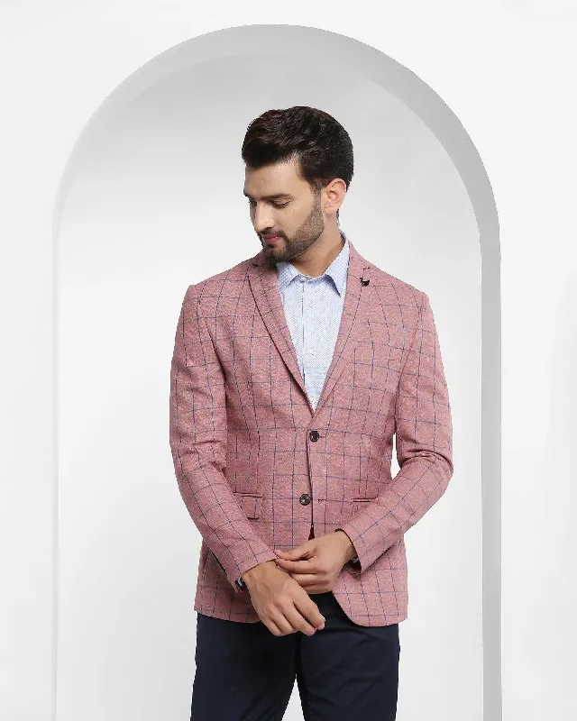 Casual Pink Check Blazer - Clover