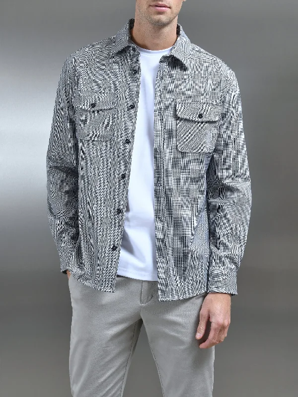 Checked Overshirt in Navy