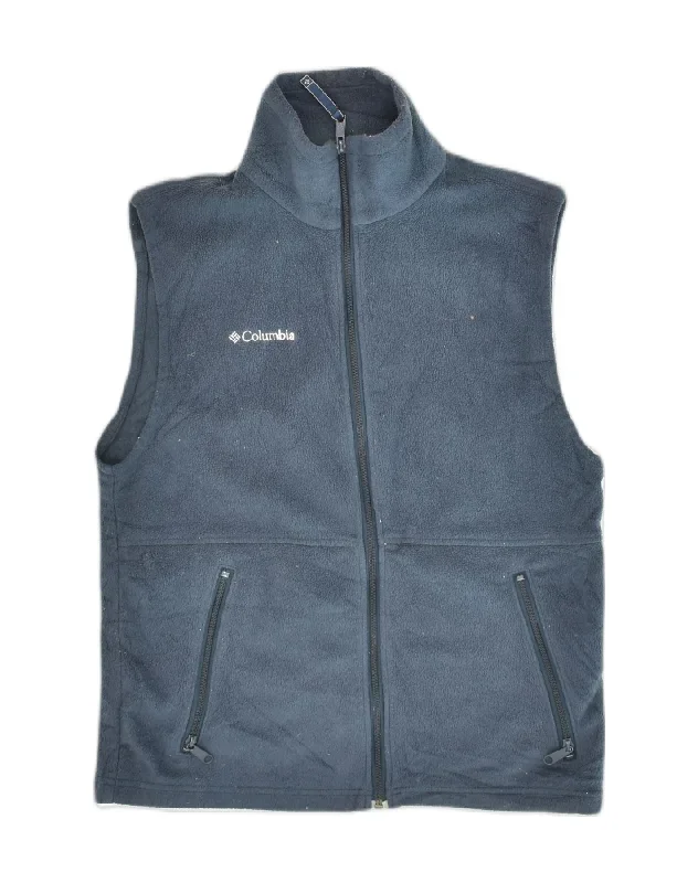 COLUMBIA Mens Fleece Gilet UK 36 Small Navy Blue Polyester