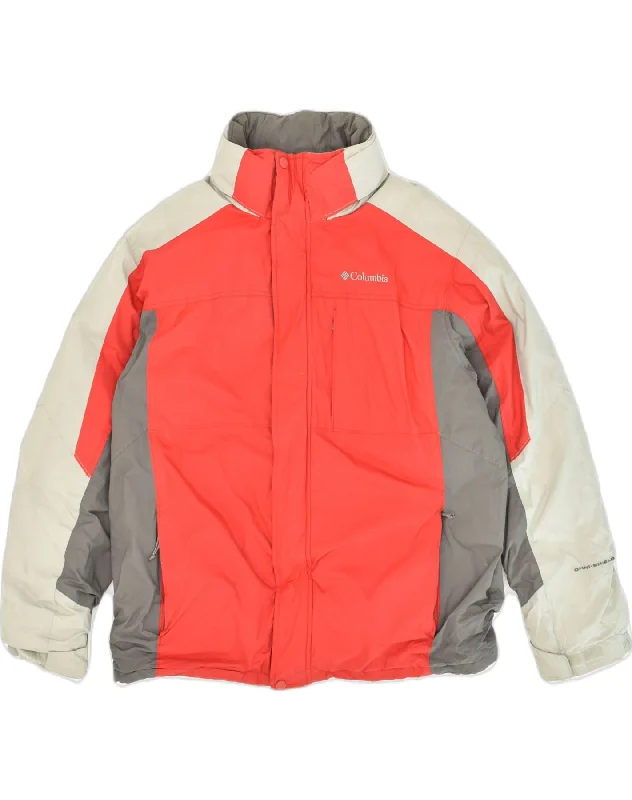 COLUMBIA Mens Omni-Shield Windbreaker Jacket UK 40 Large Red Colourblock