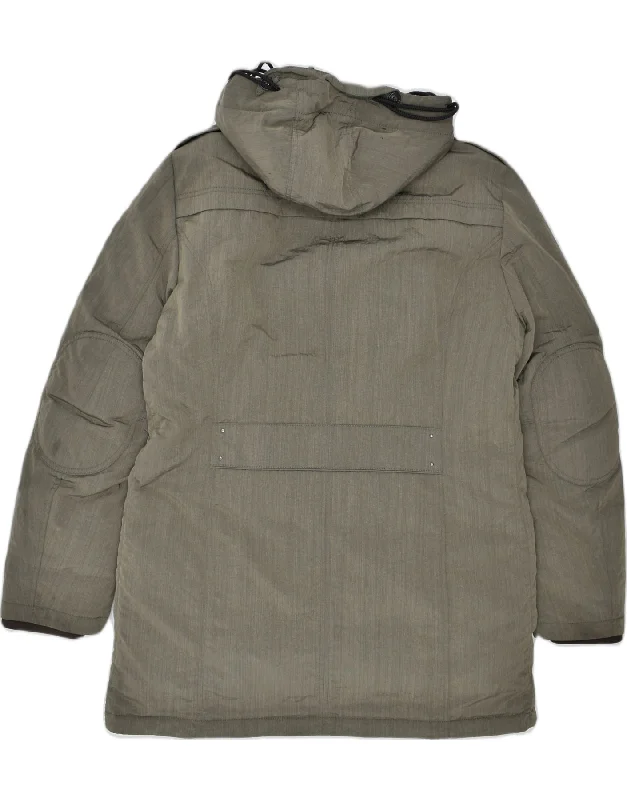 dekker-mens-hooded-windbreaker-jacket-uk-40-large-khaki-polyamide