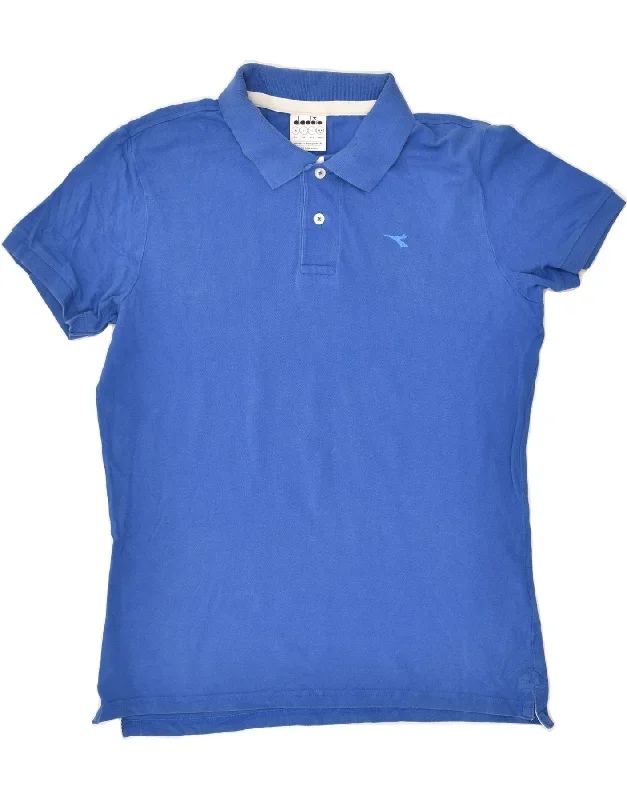 DIADORA Mens Polo Shirt Small Blue Cotton