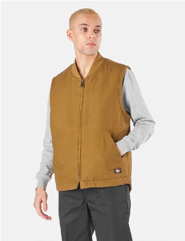 Dickies Sherpa Lined Duck Vest - Brown