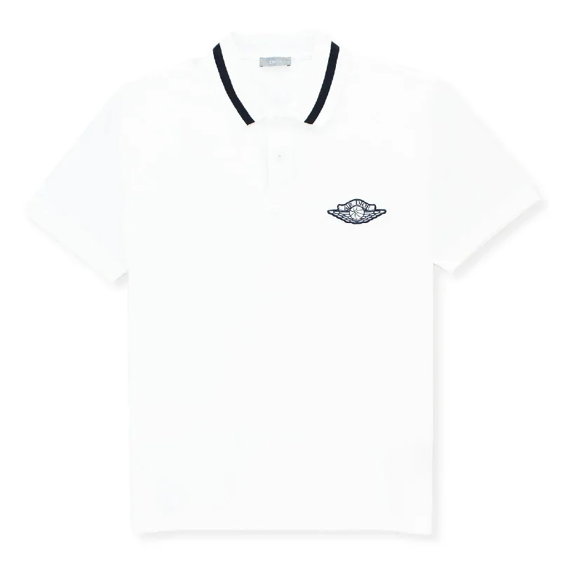 Dior x Jordan Logo Polo Shirt White