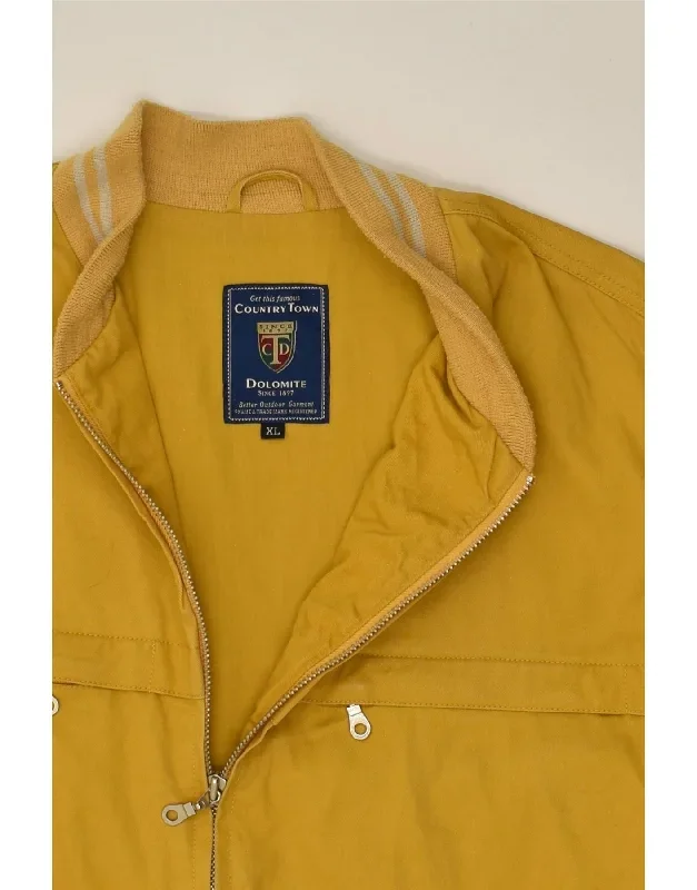 dolomite-mens-bomber-jacket-uk-42-xl-yellow-cotton