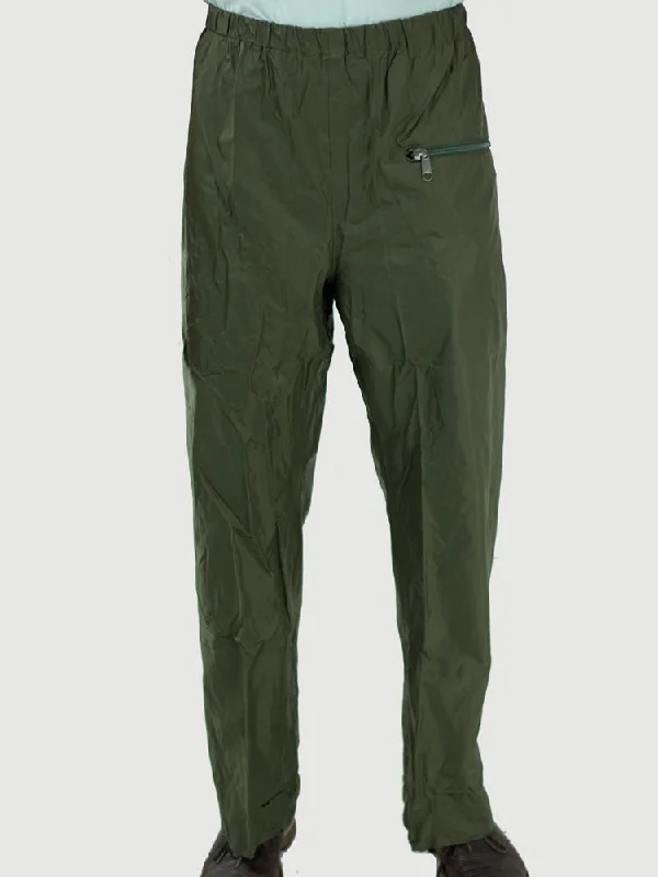 Dutch Army Waterproof Over Trousers - Olive Green - Self Packable - Unissued - Small