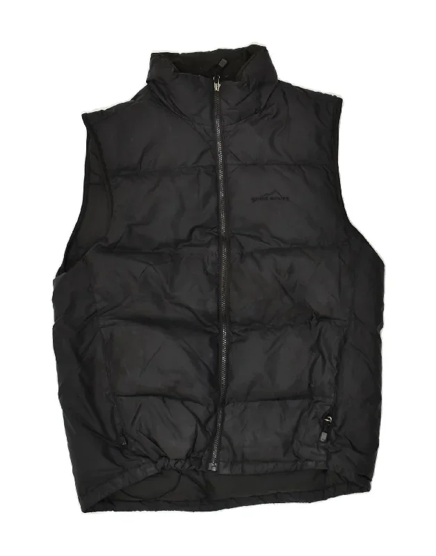 EDDIE BAUER Mens Padded Gilet UK 38 Medium Black Polyester