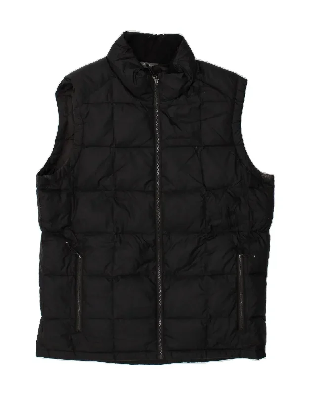 EDDIE BAUER Mens Tall Padded Gilet UK 40 Large Black Polyester