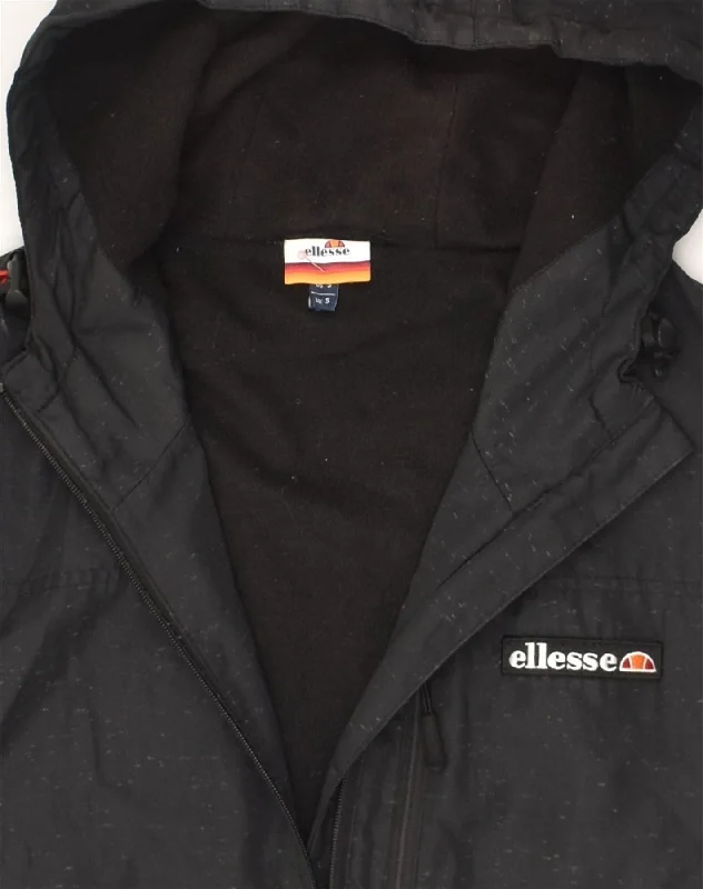 ellesse-mens-hooded-bomber-rain-jacket-uk-36-small-black-flecked-polyester