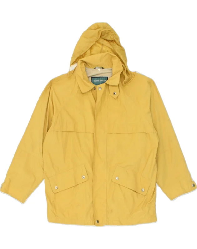 FACIBA Mens Hooded Windbreaker Jacket IT 48 Medium  Yellow Polyester