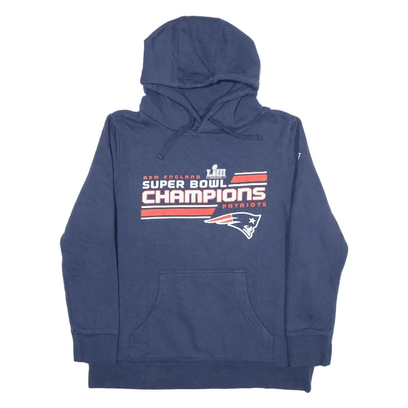 FANATICS NFL New England Patriots Super Bowl USA Hoodie Blue Pullover Mens M