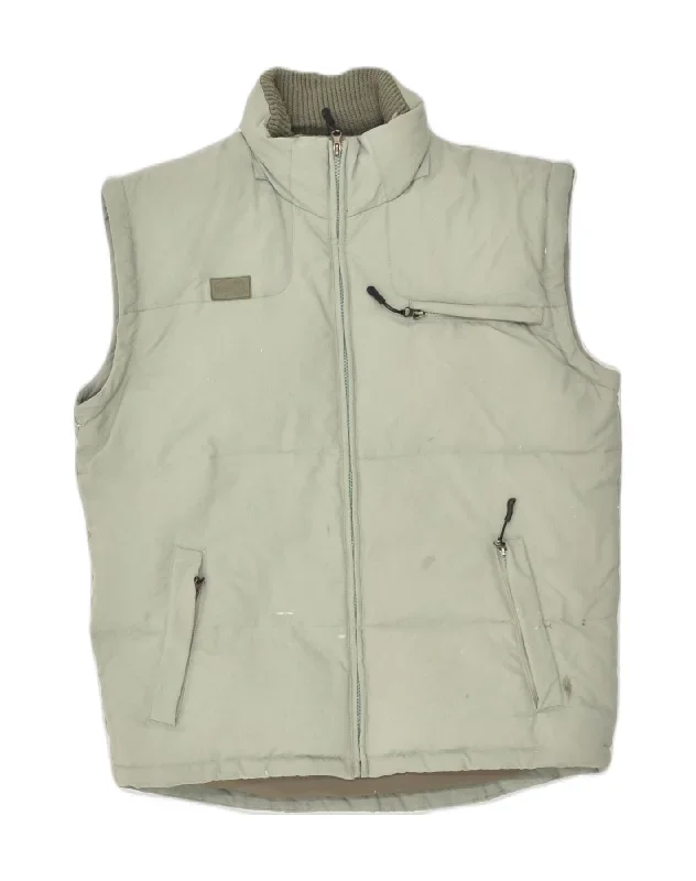 FILA Mens Padded Gilet UK 38 Small Khaki Polyester