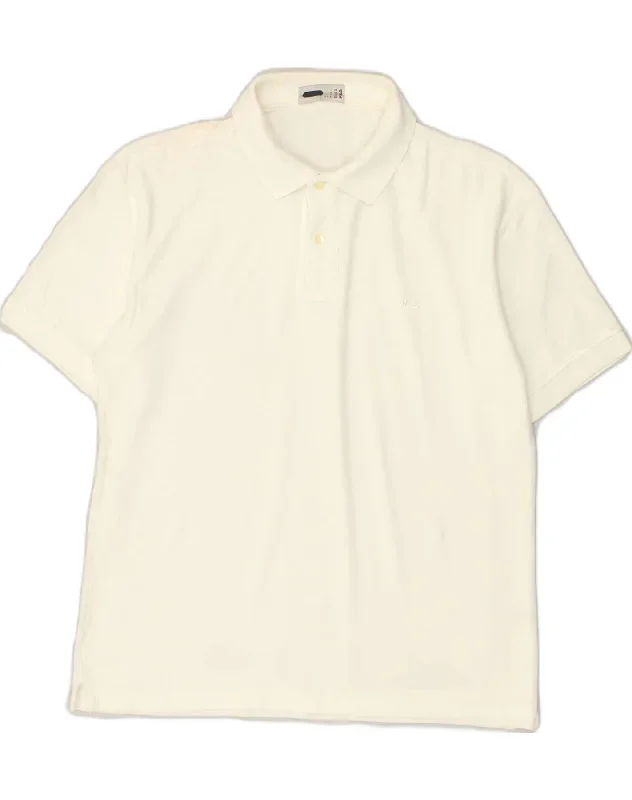 FILA Mens Polo Shirt IT 48 Medium White Cotton