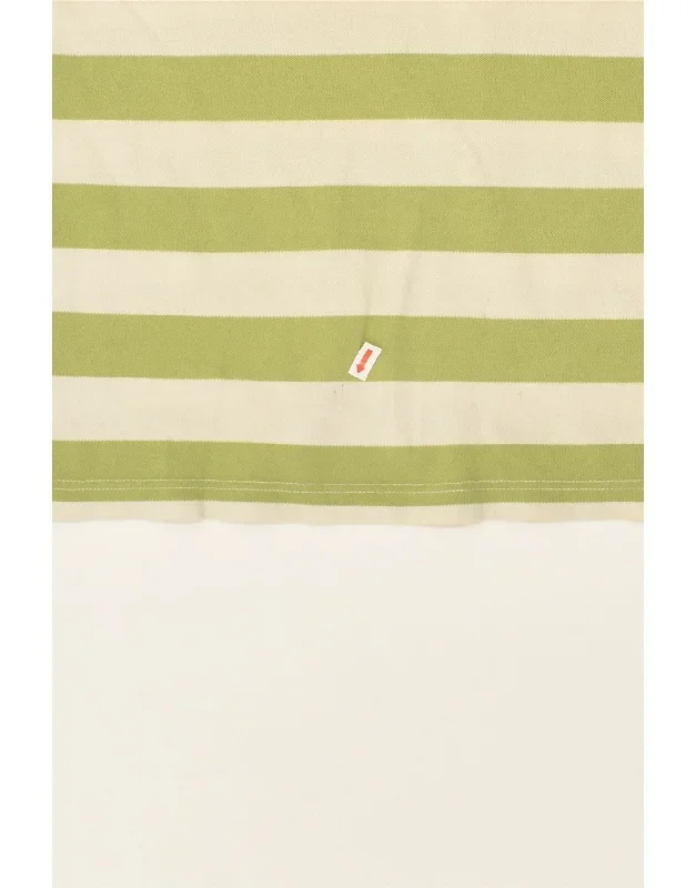 fred-perry-mens-polo-shirt-large-green-striped-cotton