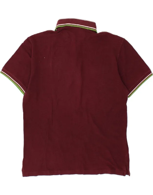 fred-perry-mens-polo-shirt-medium-maroon-cotton