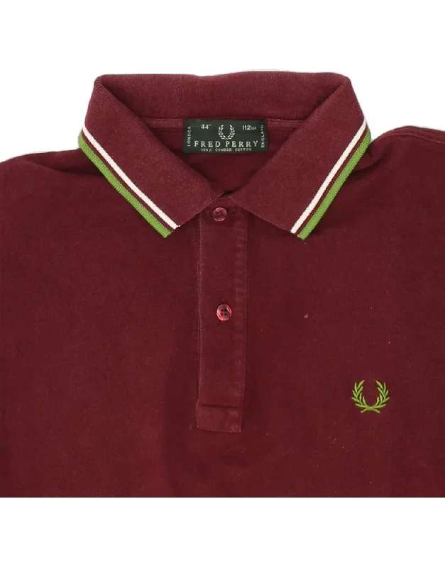 fred-perry-mens-polo-shirt-medium-maroon-cotton