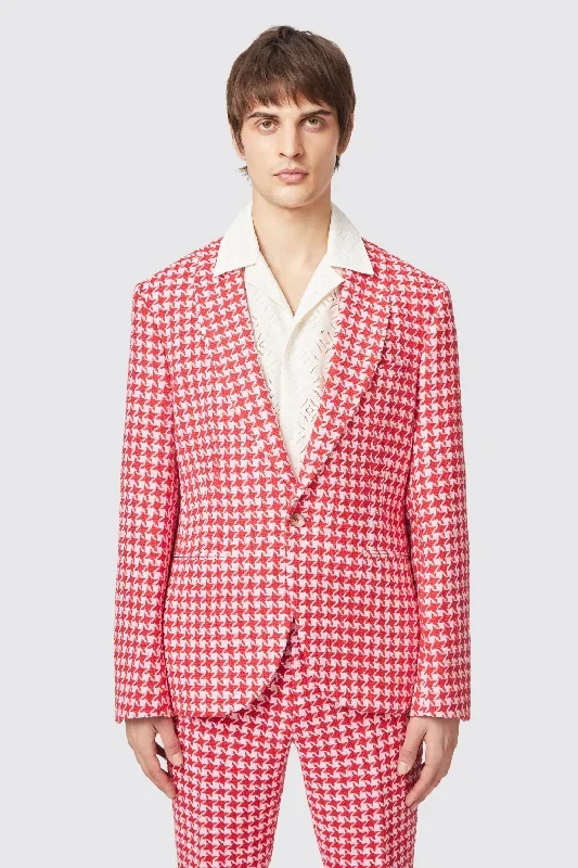 Gittings Slim Fit Red Boucle Cotton Jacket