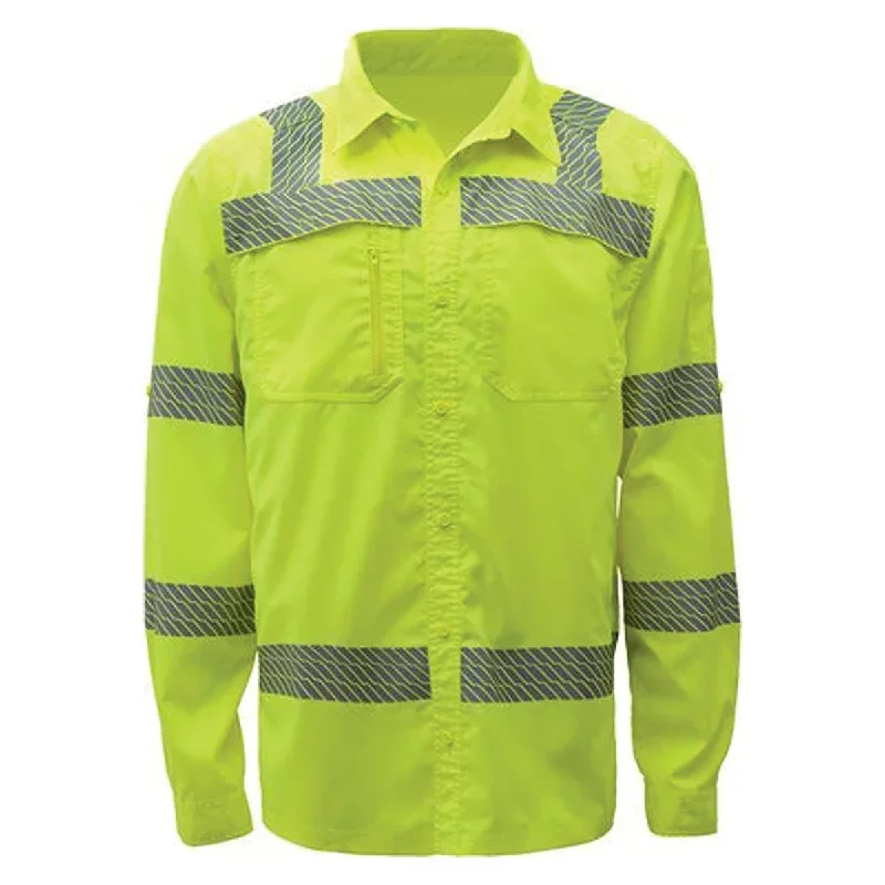 GSS Safety ANSI 3 Lightweight Ripstop Hi-Vis Button Down Shirt