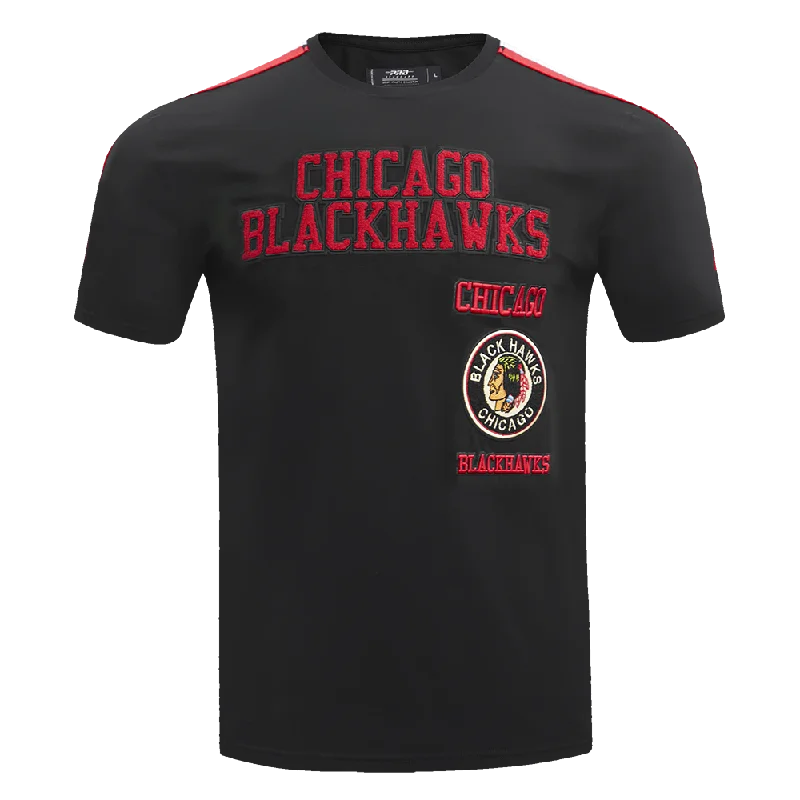 NHL CHICAGO BLACKHAWKS RETRO CLASSIC MEN'S STRIPED TEE (BLACK/RED)