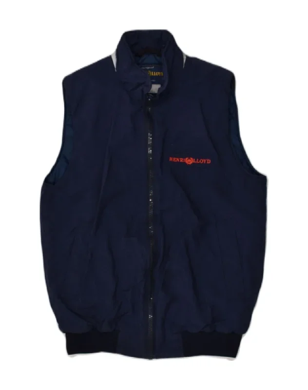 HENRI LLOYD Mens Gilet UK 38 Medium Navy Blue Nylon