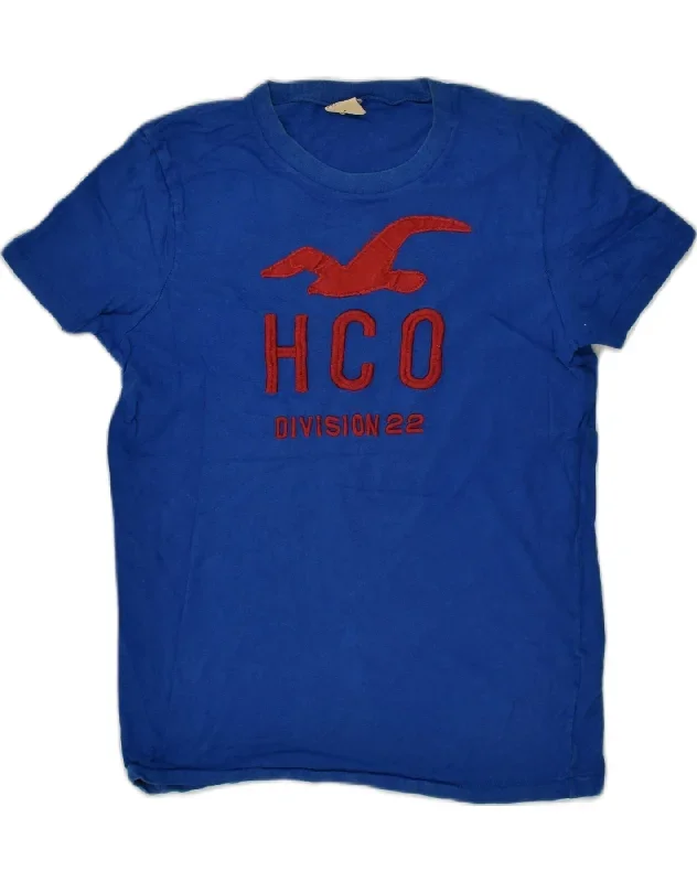 HOLLISTER Mens Graphic T-Shirt Top Small Blue Cotton