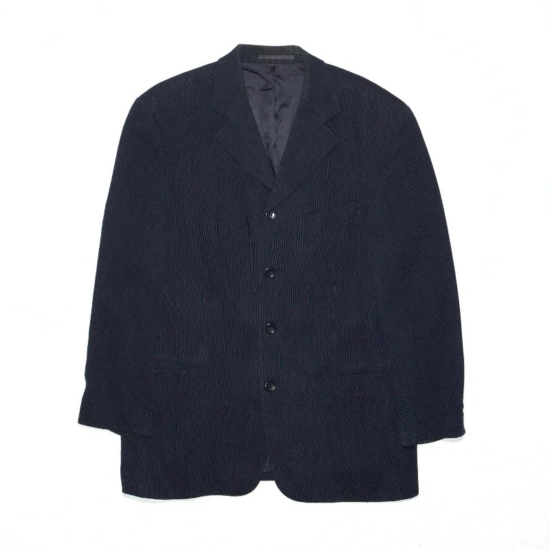 HUGO BOSS Wool Blend Blue Pinstripe Crepe Blazer Jacket Mens L