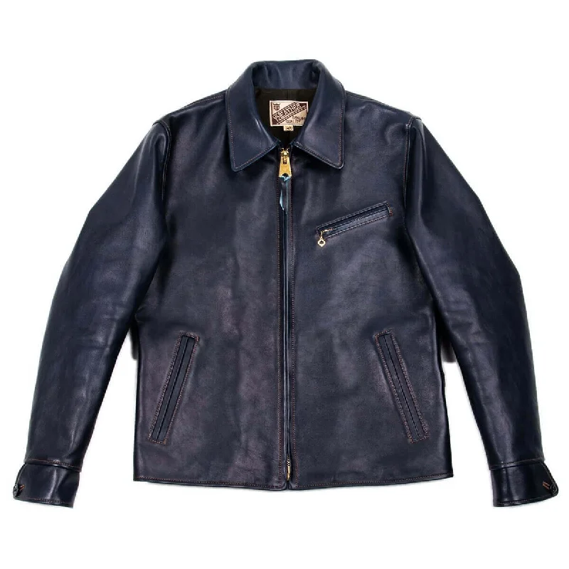 Indigo Dyed Horsehide Single Riders Jacket (IR-42)