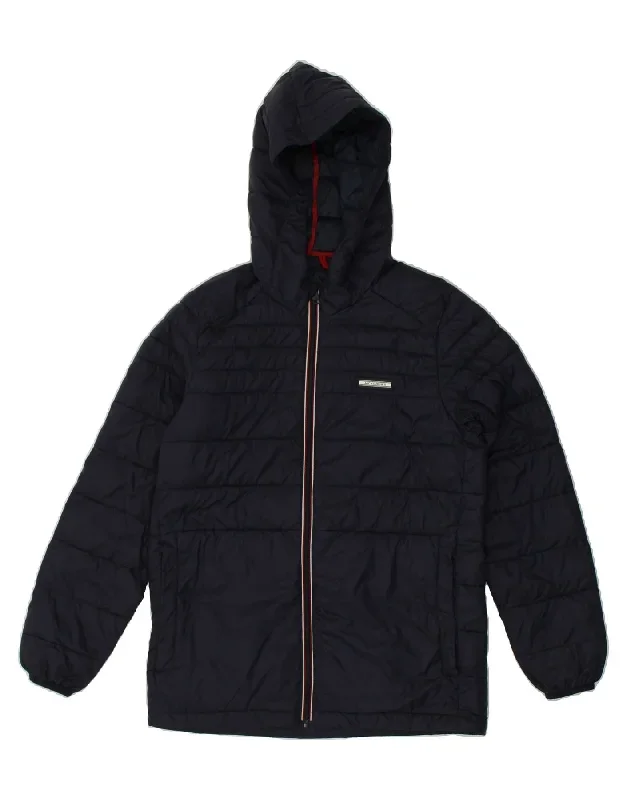 JACK & JONES Mens Hooded Padded Jacket UK 36 Small Navy Blue