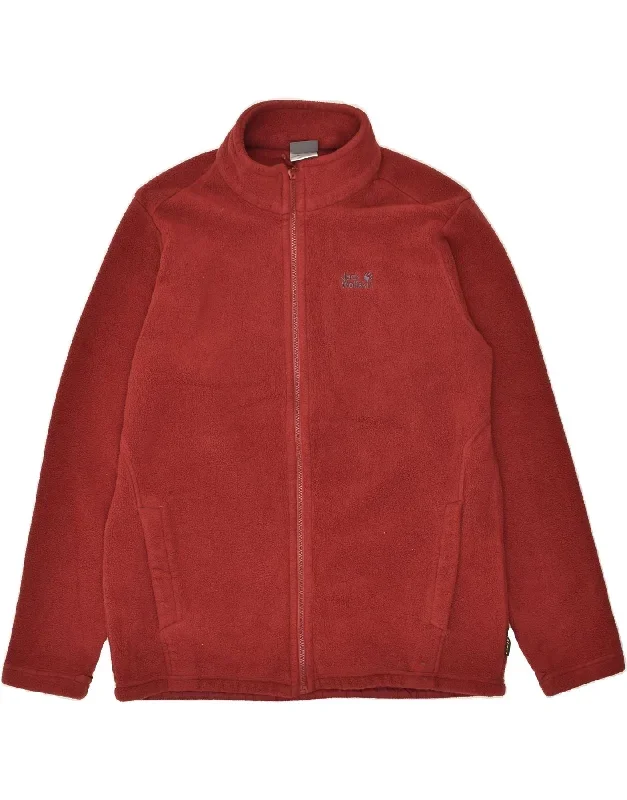 JACK WOLFSKIN Mens Fleece Jacket UK 44/46 Large Red Polyester