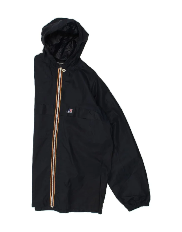 k-way-mens-hooded-rain-jacket-uk-40-large-navy-blue-polyamide