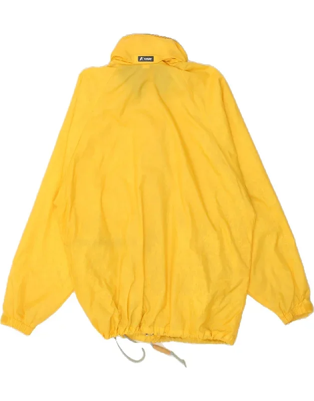 k-way-mens-hooded-windbreaker-jacket-uk-40-large-yellow-polyester